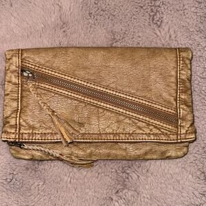 Tan Zippered Clutch by Converse